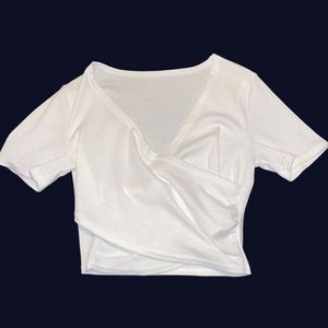 5/$25 DEAL White V-neck Crop Top